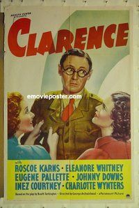 r426 CLARENCE one-sheet movie poster '37 Roscoe Karns, Eleanore Whitney