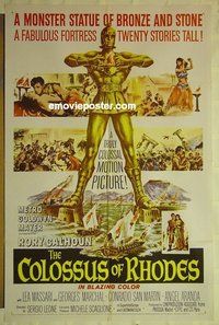 r450 COLOSSUS OF RHODES one-sheet movie poster '61 Sergio Leone