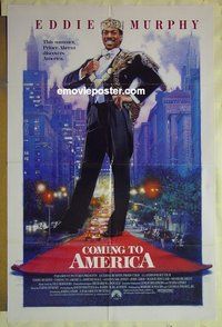 r462 COMING TO AMERICA one-sheet movie poster '88 Eddie Murphy, Hall