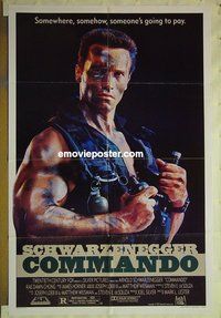 r463 COMMANDO one-sheet movie poster '85 Arnold Schwarzenegger