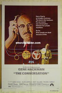 r469 CONVERSATION one-sheet movie poster '74 Gene Hackman, Coppola