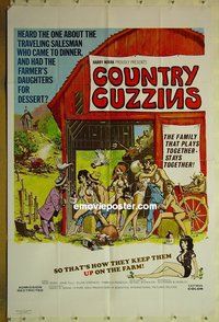 r476 COUNTRY CUZZINS one-sheet movie poster '70 farmer's daughters!