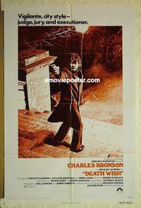 r513 DEATH WISH one-sheet movie poster '74 Charles Bronson, Michael Winner