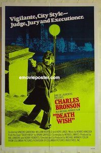 r514 DEATH WISH int'l style one-sheet movie poster '74 Charles Bronson