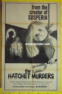 r517 DEEP RED one-sheet movie poster R70s Dario Argento, Hatchet Murders!