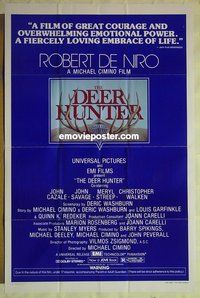 r518 DEER HUNTER blue style one-sheet movie poster '78 Robert De Niro, Walken