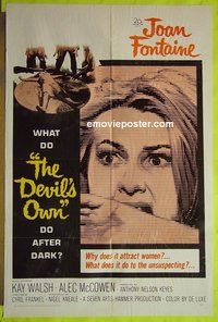 r525 DEVIL'S OWN one-sheet movie poster '67 Hammer, Joan Fontaine