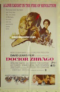 r535 DOCTOR ZHIVAGO one-sheet movie poster R74 David Lean epic!