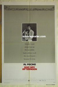 r537 DOG DAY AFTERNOON style B one-sheet movie poster '75 Al Pacino, Lumet