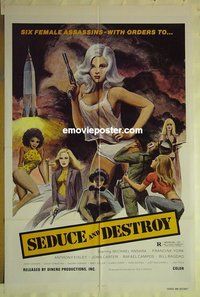 r538 DOLL SQUAD one-sheet movie poster '73 Seduce and Destroy!
