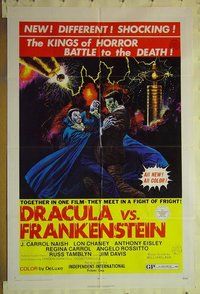 r548 DRACULA VS FRANKENSTEIN one-sheet movie poster '71 Lon Chaney Jr