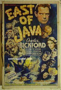 r562 EAST OF JAVA one-sheet movie poster '35 Charles Bickford