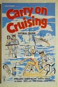 r351 CARRY ON CRUISING English one-sheet movie poster '62 English sex!