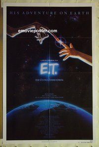 r586 ET one-sheet movie poster '82 Steven Spielberg, Drew Barrymore