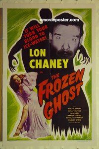 r652 FROZEN GHOST one-sheet movie poster R54 Lon Chaney Jr, Ankers