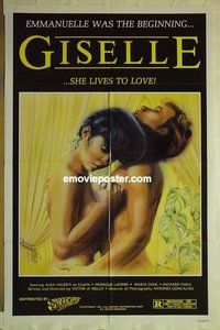 r684 GISELLE one-sheet movie poster '81 sexploitation, lives to love!