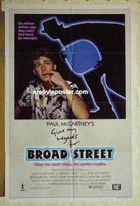 r686 GIVE MY REGARDS TO BROAD STREET one-sheet movie poster '84 McCartney