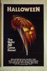 r717 HALLOWEEN one-sheet movie poster '78 ultra rare green ratings box!