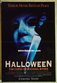 r719 HALLOWEEN 6 advance one-sheet movie poster '95 Curse of Mike Myers!
