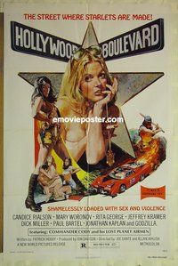 r756 HOLLYWOOD BOULEVARD one-sheet movie poster '76 classic image!