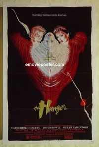 r786 HUNGER one-sheet movie poster '83 Catherine Deneuve, David Bowie