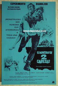 r806 INCREDIBLE TWO HEADED TRANSPLANT Spanish one-sheet movie poster '71
