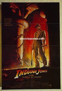 r810 INDIANA JONES & THE TEMPLE OF DOOM one-sheet movie poster '84 Ford