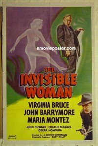 r815 INVISIBLE WOMAN one-sheet movie poster R48 Bruce, Barrymore