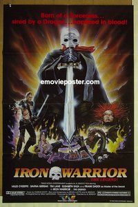 r817 IRON WARRIOR one-sheet movie poster '87 Miles O'Keeffe