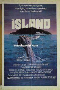 r820 ISLAND one-sheet movie poster '80 Peter Benchley, Michael Caine