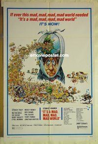 r830 IT'S A MAD, MAD, MAD, MAD WORLD one-sheet movie poster R70 Berle