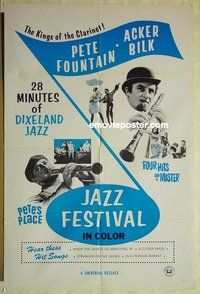 r838 JAZZ FESTIVAL one-sheet movie poster '60s Kings of the Clarinet!
