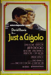 r854 JUST A GIGOLO one-sheet movie poster '81 David Bowie, Kim Novak