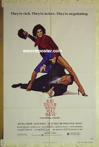 r855 JUST TELL ME WHAT YOU WANT one-sheet movie poster '80 Ali MacGraw