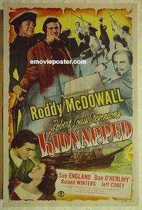 r860 KIDNAPPED one-sheet movie poster '48 Roddy McDowall
