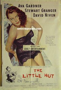 r912 LITTLE HUT one-sheet movie poster '57 Ava Gardner, Stewart Granger