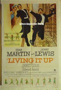 r915 LIVING IT UP one-sheet movie poster '54 Martin & Lewis!