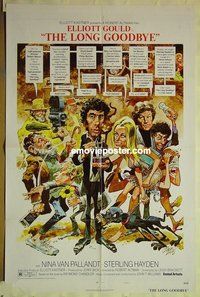r918 LONG GOODBYE style C one-sheet movie poster '73 Elliott Gould, film noir