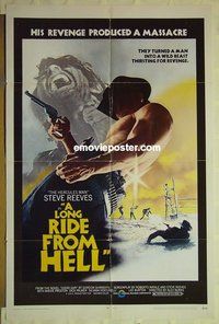r919 LONG RIDE FROM HELL one-sheet movie poster '70 Steve Reeves