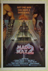 r943 MAD MAX 2: THE ROAD WARRIOR int'l #2 one-sheet movie poster '82 Gibson