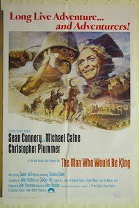 r950 MAN WHO WOULD BE KING one-sheet movie poster '75 Connery, Caine