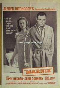 r954 MARNIE military one-sheet movie poster '64 Sean Connery, Hitchcock