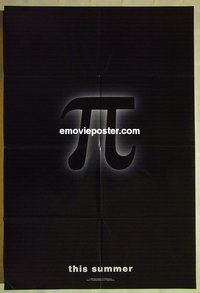 s070 PI teaser one-sheet movie poster '98 Sean Gullette, Mark Margolis