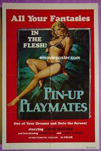 s075 PIN-UP PLAYMATES one-sheet movie poster '70s in the flesh!