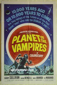 s079 PLANET OF THE VAMPIRES one-sheet movie poster '65 Mario Bava
