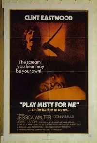 s082 PLAY MISTY FOR ME one-sheet movie poster '71 Clint Eastwood