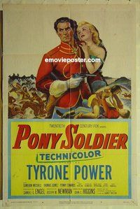 s085 PONY SOLDIER one-sheet movie poster '52 Tyrone Power