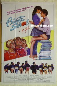 s097 PRIVATE SCHOOL one-sheet movie poster '83 Phoebe Cates, Modine