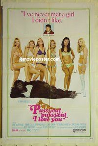 s107 PUSSYCAT PUSSYCAT I LOVE YOU one-sheet movie poster '70 sexy!