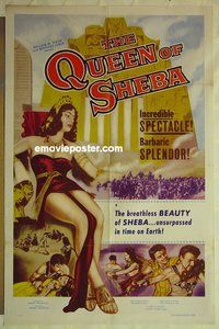 s110 QUEEN OF SHEBA one-sheet movie poster '53 Italian epic!